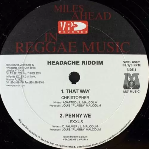 headache 2 riddim - vp records