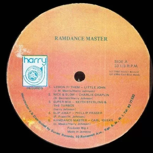 ram dance master - harry j records