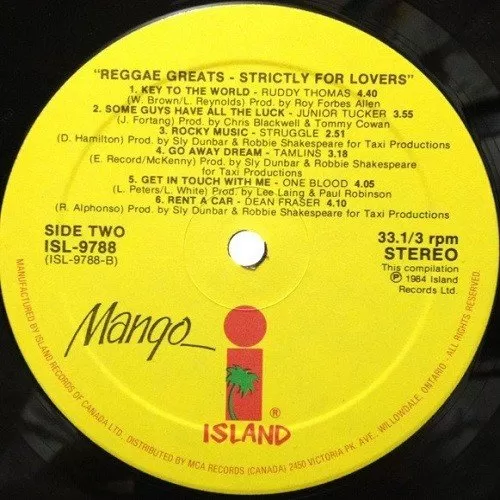 reggae greats - strictly for lovers - island records