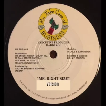Right Size Riddim – Mr. Take Care Of Business Records right size riddim - mr. take care of business records