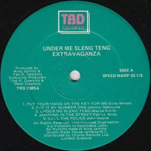 under me sleng teng extravaganza - tad's records